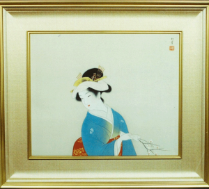 上村松園　「一枝の春」10号　日本画